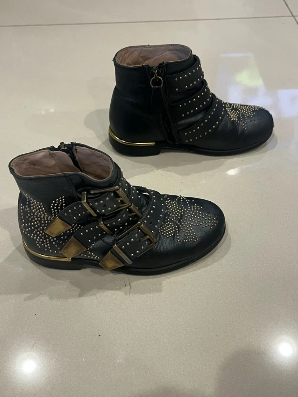 CHLOE Girl's Susanna Studded Ankle Boots